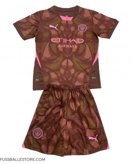 Günstige Manchester City Torwart Heimtrikotsatz Kinder 2024-25 Kurzarm (+ Kurze Hosen)